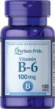 Puritan's Pride Vitamine B6 (Pyridoxine Hydrochloride) 100 mg 100 tabletten 650