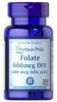 Puritan's Pride foliumzuur 666mcg DFE 400 mcg 250 Tabletten 1403