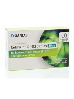 Sanias Cetirizine 10 mg 10 Tabletten tegen hooikoorts