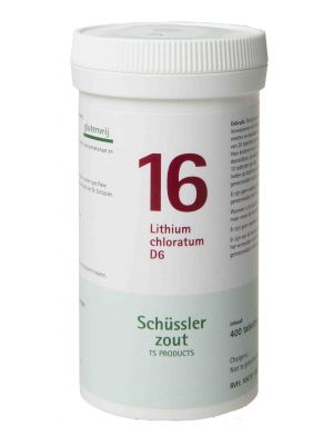Schussler zout pfluger nr 16 Lithium Chloratum D6 400 tabletten Glutenvrij