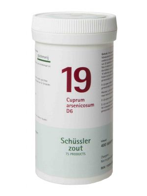 Schussler zout pfluger nr 19 Cuprum Arsenicosum D6 400 tabletten Glutenvrij