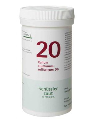 Schussler zout pfluger nr 20 Kalium Aluminium Sulfuricum D6 400 tabletten Glutenvrij