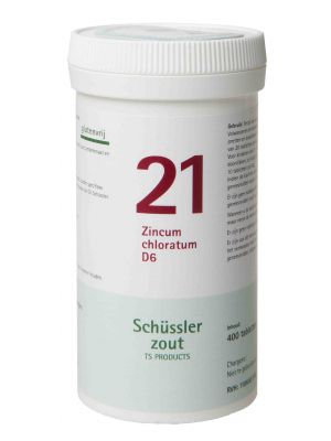 Schussler zout pfluger nr 21 Zincum Chloratum D6 400 tabletten Glutenvrij