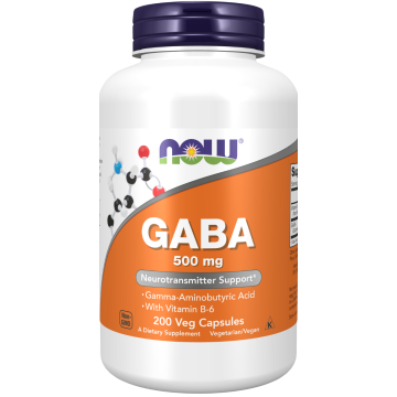 NOW GABA 500 mg 200 Veg Caps 