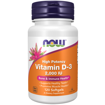 NOW Vitamine D-3 2000 IU 120 softgels