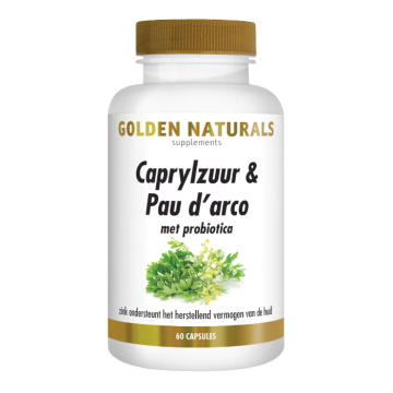 Golden Naturals Caprylzuur & Pau d'arco met probiotica 60 capsules