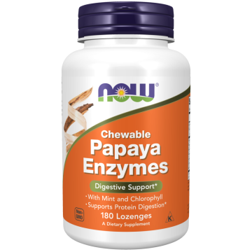 NOW Chewable Papaya Enzymes 180 Zuigtabletten