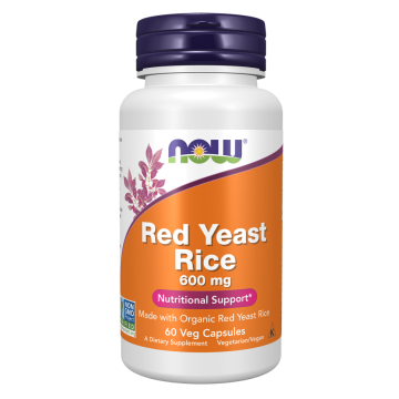 NOW Red Yeast Rice 600 mg 60 Plantaardige Capsules