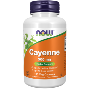 NOW Cayenne 500mg 100 Veg Caps