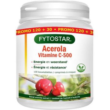 Fytostar Acerola Vitamine C met bioflavonoïden 150 zuigtabletten