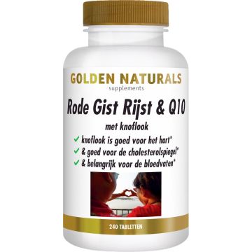Golden Naturals Rode Gist Rijst & Q10 240 tabletten