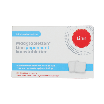 Linn Maagkauwtabletten Pepermunt 48 Tabletten
