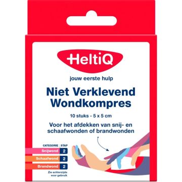 Heltiq Niet Verklevend Wondkompres 5 x 5 cm 10 st.