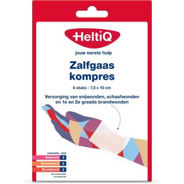 Heltiq Zalfgaaskompres 7,5 x 10 cm 6 st.