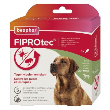 Beaphar Fiprotec voor honden tegen teken en vlooien 20-40 kg 4 x 2,68 ml pipetten