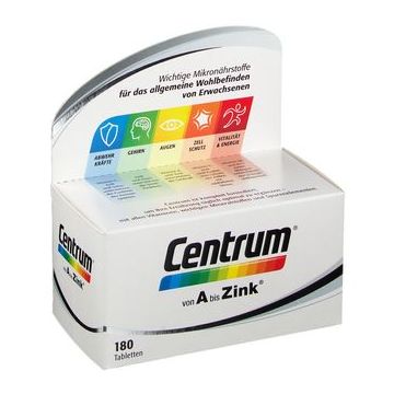 Centrum A tot Zink + Floraglo-Luteïne tabletten, 180 stuks Verpakking kan variëren Centrum A tot Zink + Floraglo-Luteïne tabletten, 180 stuks Verpakking kan variëren