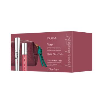 Pupa Mini Pouch Bordeauxrood met Vamp Mascara en Miss Pupa Lipgloss304