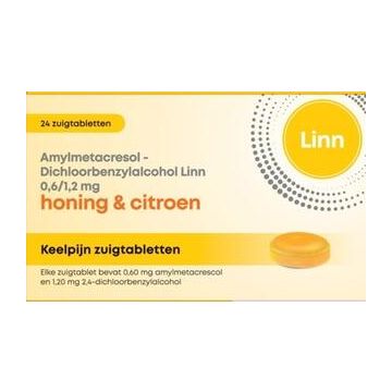 Linn Keelpijn zuigtabletten honing & citroen 24 stuks