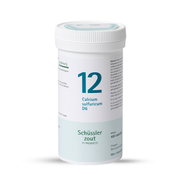 Schussler zout pfluger nr 12 Calcium Sulfuricum D6 400 Tabletten Glutenvrij