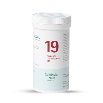Schussler zout pfluger nr 19 Cuprum Arsenicosum D6 400 tabletten Glutenvrij