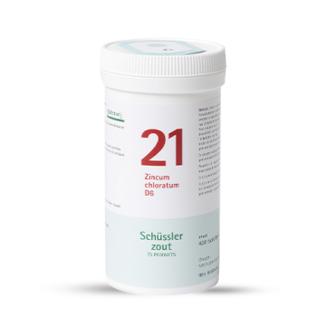 Schussler zout pfluger nr 21 Zincum Chloratum D6 400 tabletten Glutenvrij