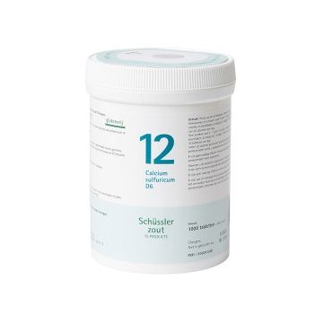 Schussler zout pfluger nr 12 Calcium Sulfuricum D6 1000 Tabletten Glutenvrij
