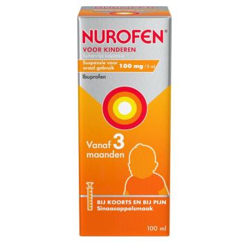 Nurofen Voor Kinderen vanaf 3 maanden Suikervrije Suspensie Sinaasappelsmaak 100mg/5 ml | 100 ml