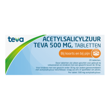 Teva Acetylsalicylzuur 500 mg 20 tabletten