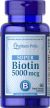 Puritan's Pride Biotin 5000 mcg 60 Capsules 13430