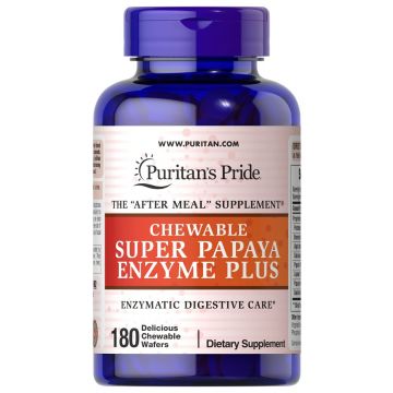 Puritan's Pride Chewable Super Papaya Enzyme plus 180 tabletten 982