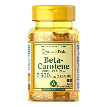 Puritan's Pride Betacarotene 7.500 mcg 25.000 IU 100 Softgels 1220