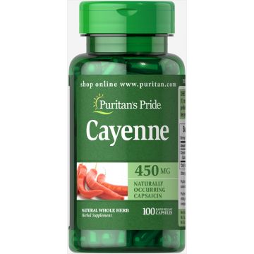 Puritan's Pride Cayenne 450 mg 100 capsules 3290