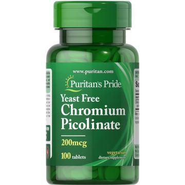 Puritan's Pride Chromium Picolinate 200 mcg yeast free 100 tablets 6390