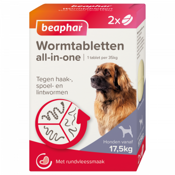 Beaphar Wormtabletten All-in-One 17,5 - 70 kg 2 Tabletten