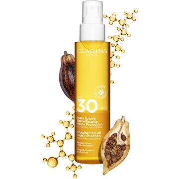 Clarins Glowing Sun Oil High Protection Spf30 Body 150ml