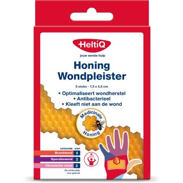 Heltiq Honing Wondpleister 7,5 cm x 4,5 cm 5 st.
