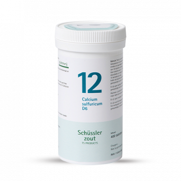 Schussler zout pfluger nr 12 Calcium Sulfuricum D6 400 Tabletten Glutenvrij