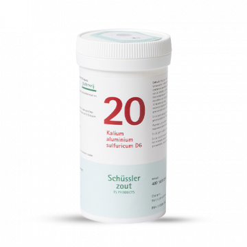 Schussler zout pfluger nr 20 Kalium Aluminium Sulfuricum D6 400 tabletten Glutenvrij