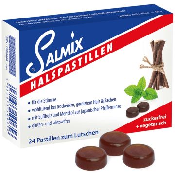 Salmix Keelpastilles suikervrij 24 st