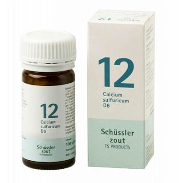 Schussler zout pfluger nr 12 Calcium Sulfuricum D6 100 Tabletten Glutenvrij