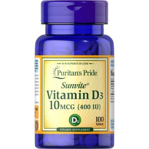 Puritan's Pride Vitamin D3 10 mcg 400 IE 100 tabletten 1140