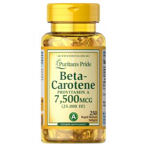 Puritan's Pride Betacaroteen  7.500 mcg 25.000 IU 250 Softgels 1223