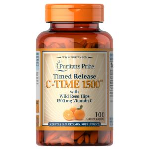 Puritan's Pride time release C-Time 1500 mg met rozenbottels Vitamine C 100 tabletten 2802