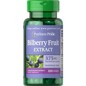 Puritan's Pride Bilberry 375 mg 100 capsules 3451