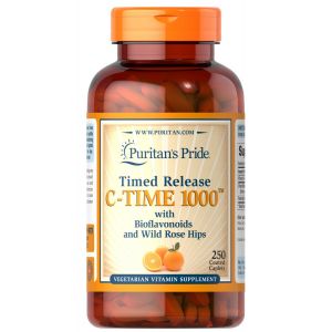 Puritan's Pride C Time 1000 TM met bioflavonoïden en wilde rozenbottels 250 omhulde capsules 4073