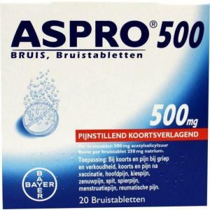 Aspro 500 mg 20 bruistabletten Bayer