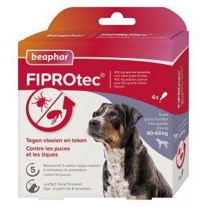 Beaphar Fiprotec voor honden tegen teken en vlooien 40-60 kg 4 x 4,02 ml pipetten