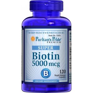 Puritan's Pride Biotin 5000 mcg 120 Capsules 13431