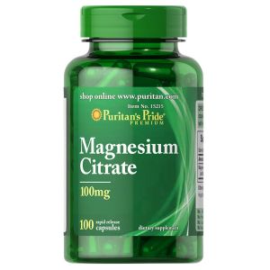 Puritan's Pride Magnesium Citrate 100 Capsules 15215