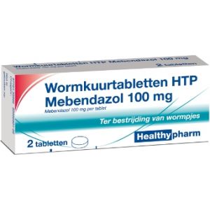 Healthypharm Wormkuurtabletten HTP Mebendazol 100 mg 6 stuks